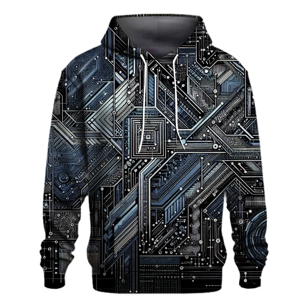 Futuristic Tech Blueprint Hoodie