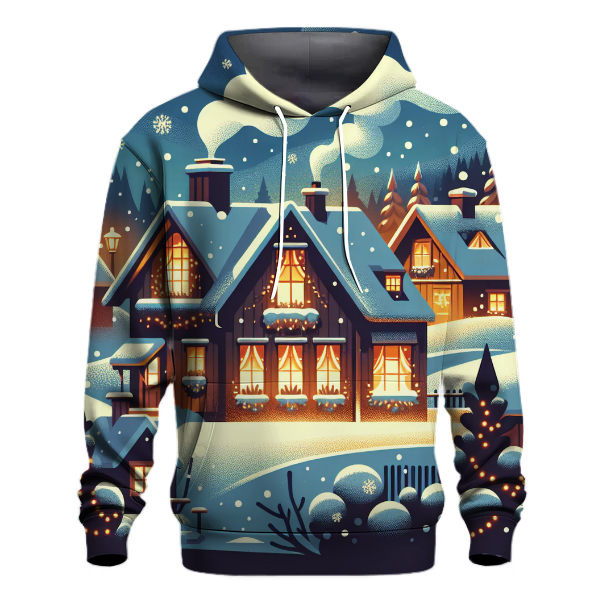 Snowy Village Nights Hoodie