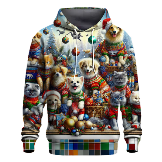 Playful Christmas Sweater Pets Hoodie