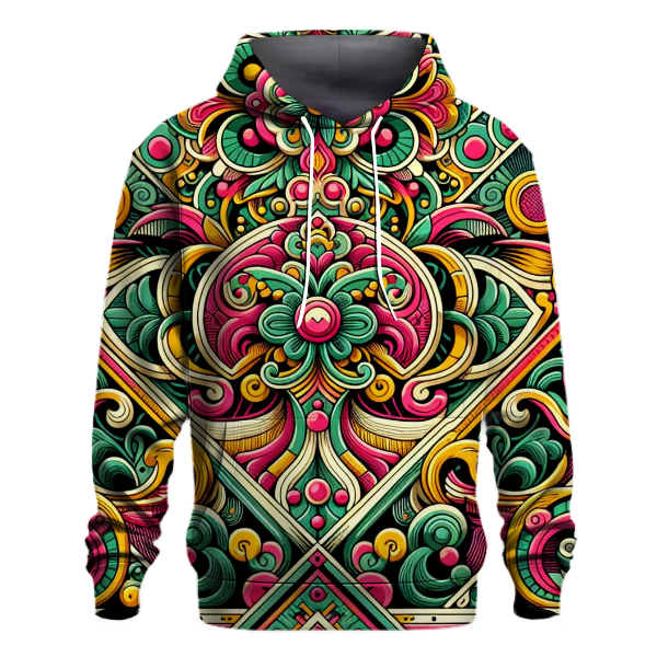 Retro Floral Patchwork Hoodie