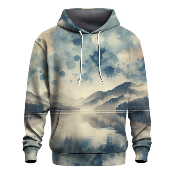 Tranquil Lakeside Tie-dye Design Hoodie