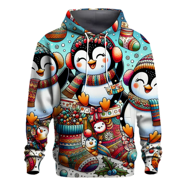 Charming Holiday Penguins Hoodie