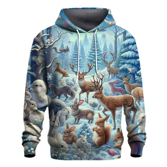 Snowy Woodland Creatures Hoodie