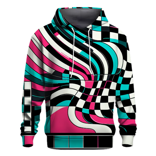 Classic Checkerboard Groove Design Hoodie