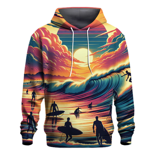 Surfing Sunset Waves Hoodie