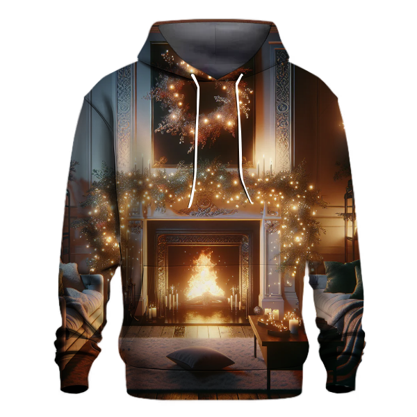 Festive Fireplace Stockings Hoodie