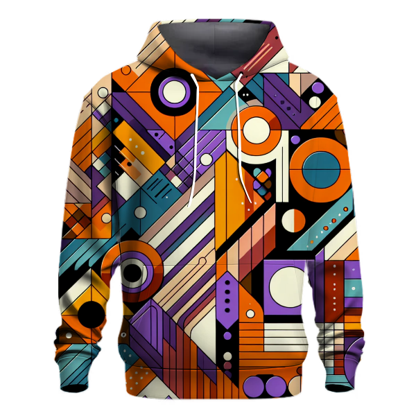 Retro Geometric Fusion Hoodie