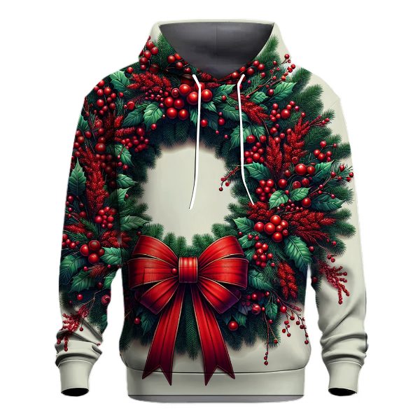 Festive Christmas Wreath Delight Hoodie