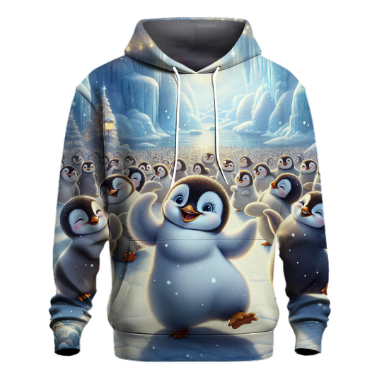 Arctic Penguins' Festive Dance Hoodie