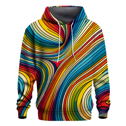 Funky Rainbow Grooves Design Hoodie