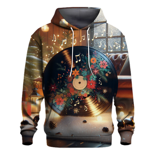 Vintage Christmas Vinyl Record Hoodie