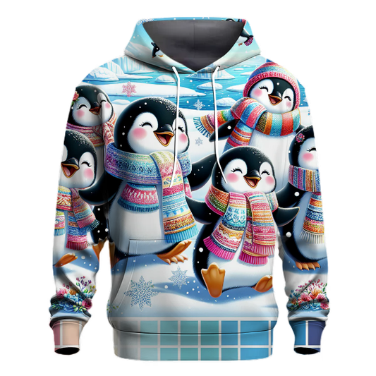 Cute Penguins with Holiday Scarves Hoodie