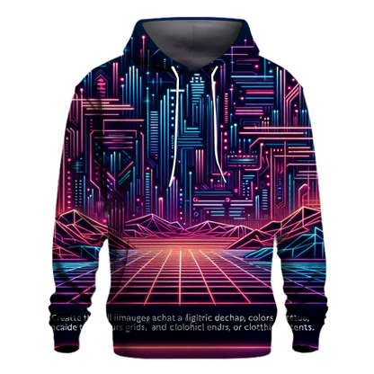 Futuristic Neon Grid Hoodie