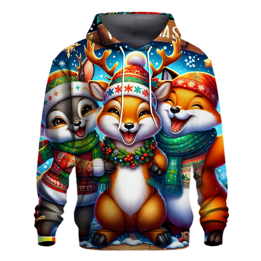 Merry Christmas Animal Friends Hoodie