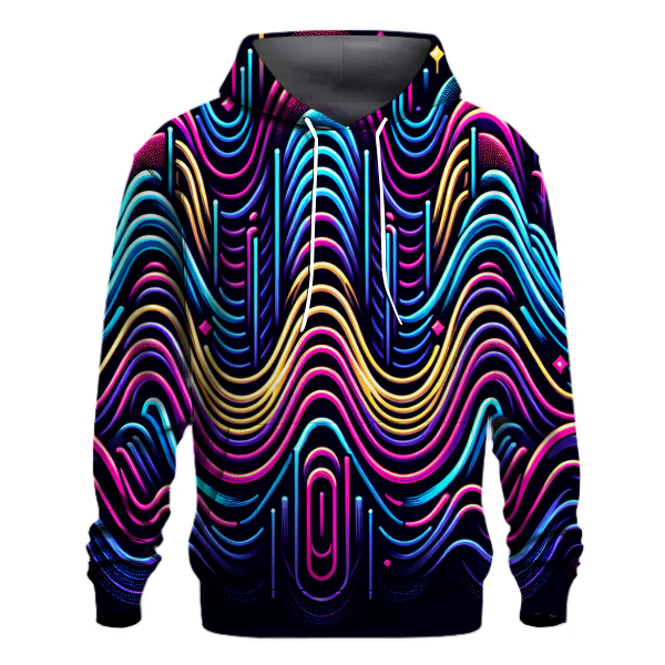 Neon Waveform Design Hoodie