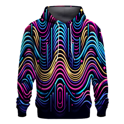 Neon Waveform Design Hoodie