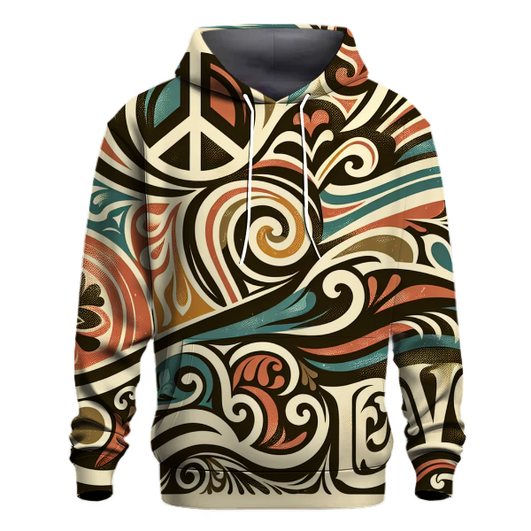 Peace and Love Floral Hoodie