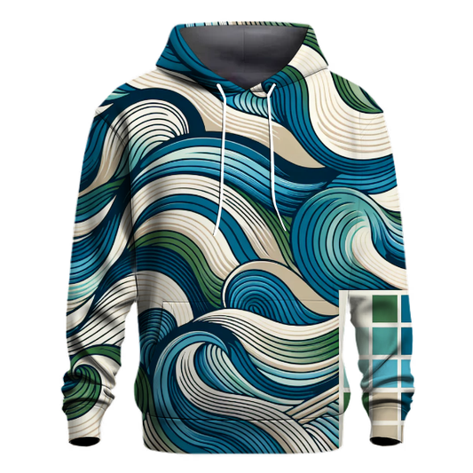 Retro Abstract Waves Hoodie