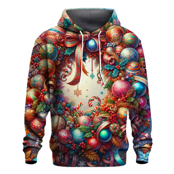 Whimsical Christmas Wreath Hoodie