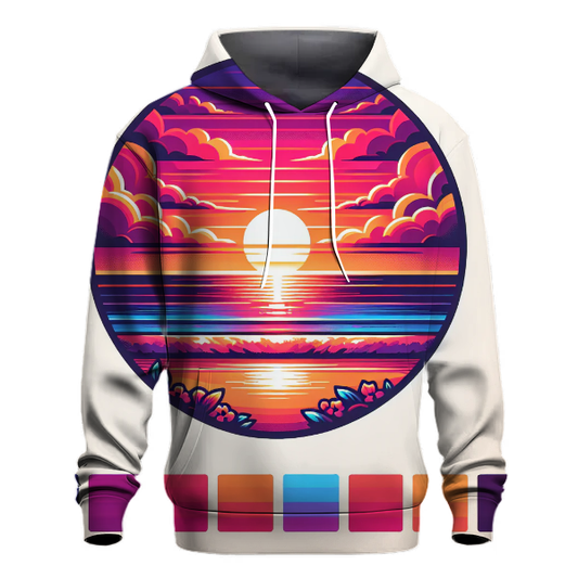 Vintage Sunset Beach Hoodie Pullover Hoodies