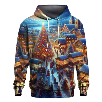 Vibrant Christmas Village Fair Hoodie