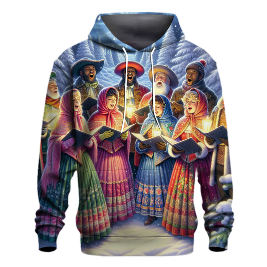 Joyful Christmas Caroler Scene Hoodie