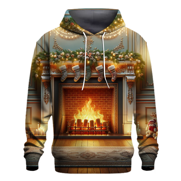 Festive Fireplace and Stockings Hoodie