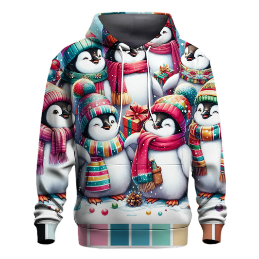 Jolly Christmas Penguin Squad Hoodie