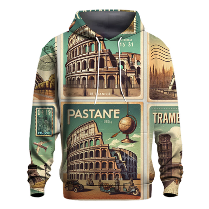 Vintage Travel Postcards Hoodie