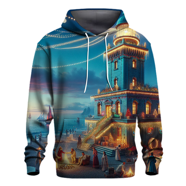 Seaside Christmas by the Lighthouse Hoodie