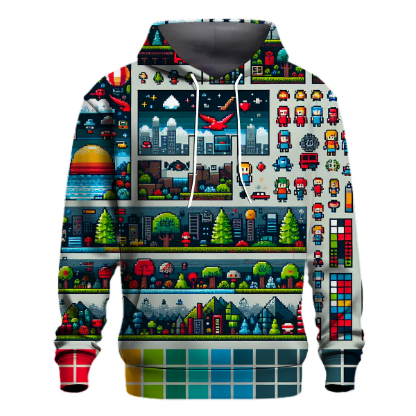 Pixel Paradise Hoodie Zip-up Hoodies