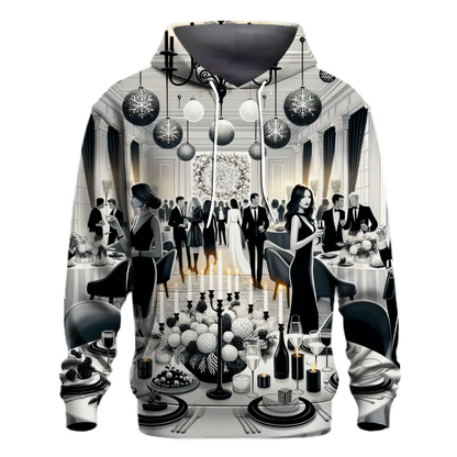 Elegant Black and White Christmas Hoodie