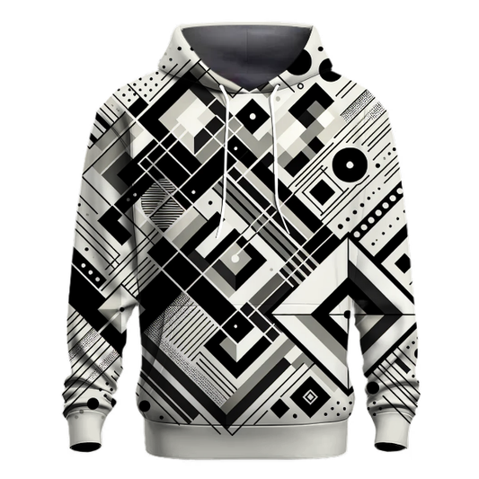 Geometric Monochrome Chic Hoodie