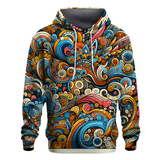 Vibrant Doodle Art Hoodie Zip-up Hoodies