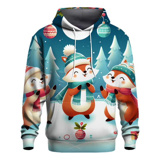 Festive Winter Animals Hoodie