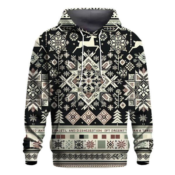 Nordic Yule Patterns Hoodie