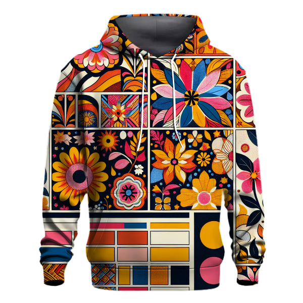 Lively Floral Patchwork Hoodie