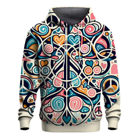 Peace and Love Symbol Hoodie