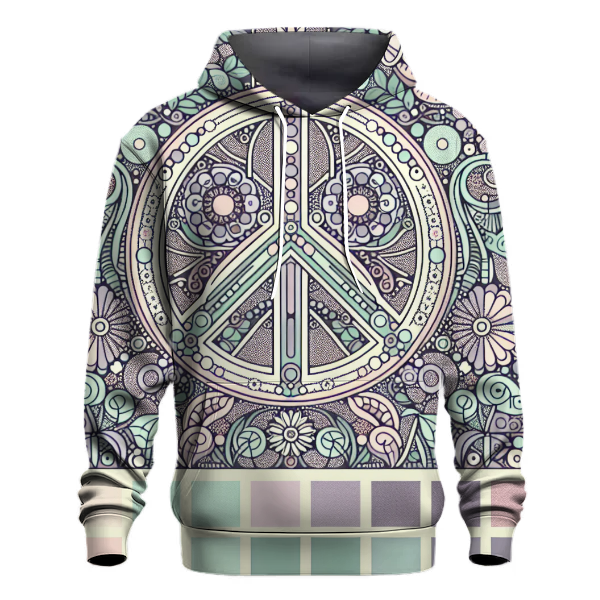 Retro Floral Peace Signs Hoodie