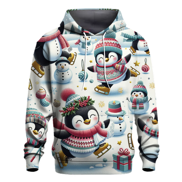 Adventurous Christmas Penguins Hoodie