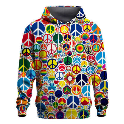 Rainbow Peace Symbols Hoodie