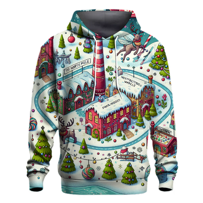 North Pole Adventure Map Hoodie