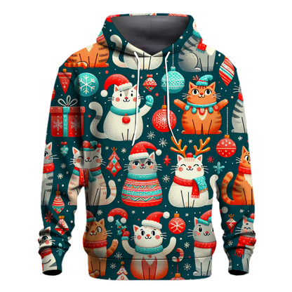 Whimsical Christmas Cats Hoodie