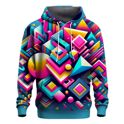 Funky 80s Geometric Splash Hoodie