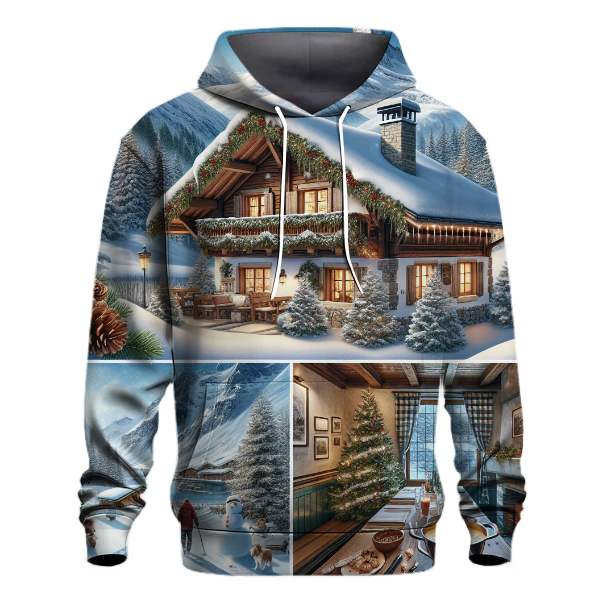 Snowy Mountain Chalet Christmas Hoodie