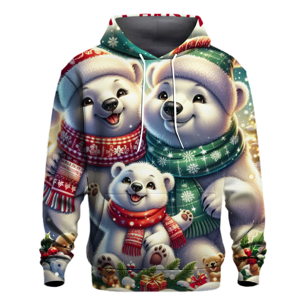 Polar Bear Family Festivities Hoodie