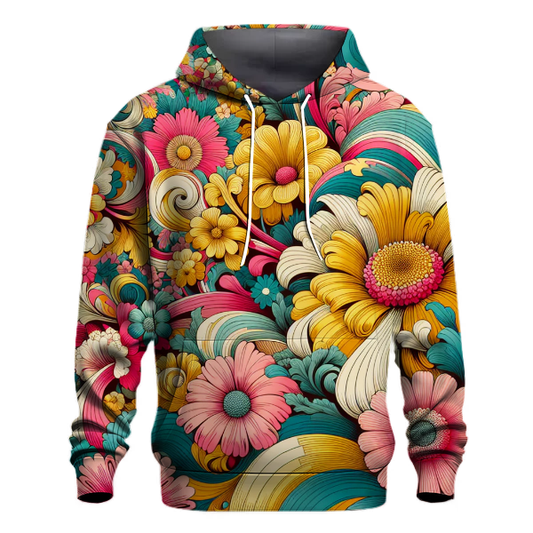 Groovy Floral Explosion Design Hoodie