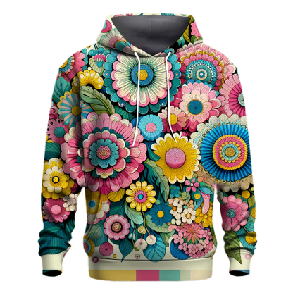 Whimsical Folk Art Flowers Hoodie