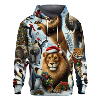 Whimsical Christmas Zoo Hoodie