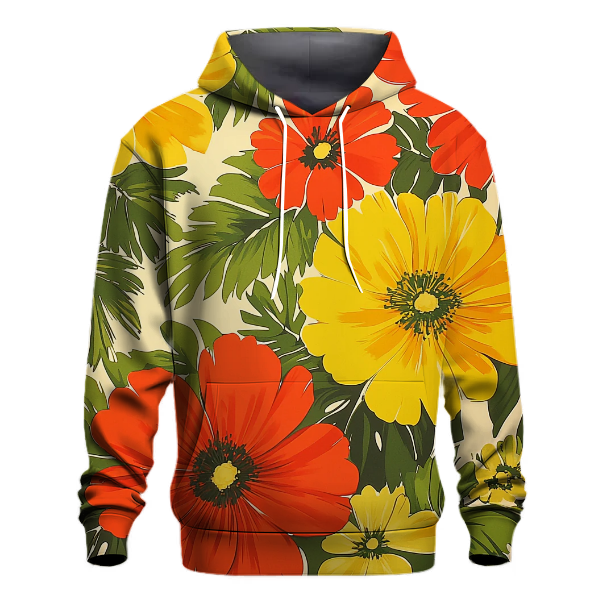 Retro Floral Explosion Hoodie